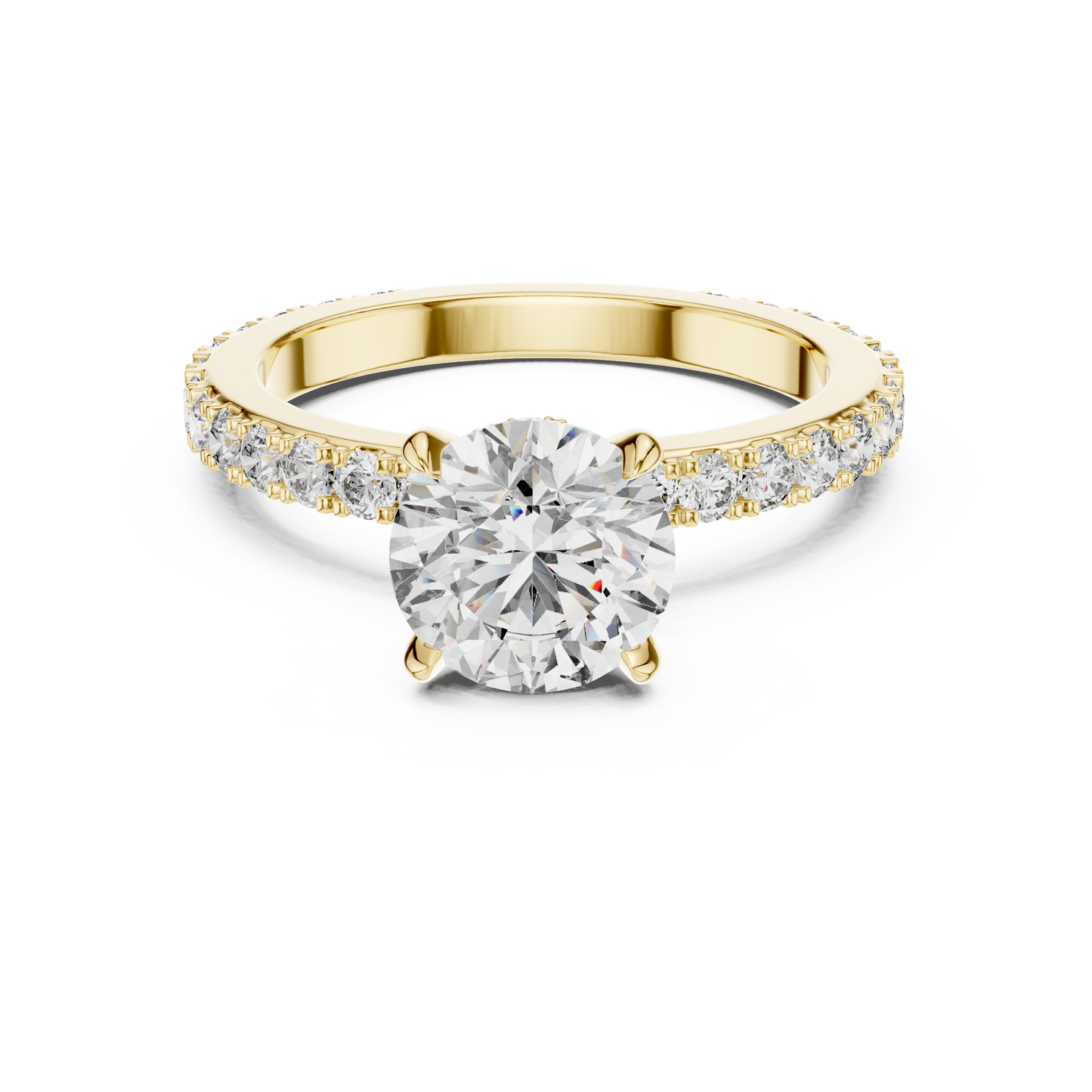 Round Pave Lab Grown Diamond Ring