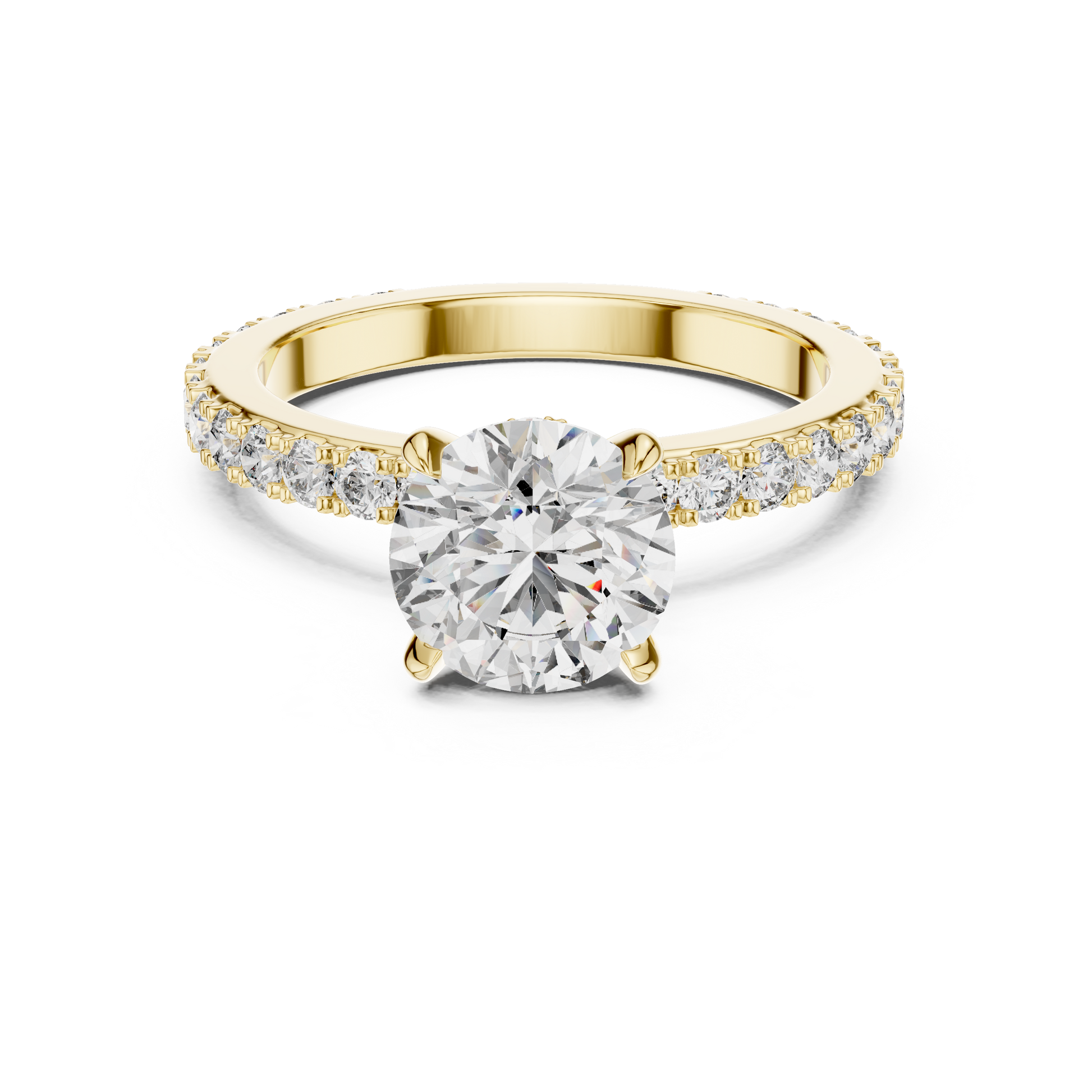 Round Pave Lab Grown Diamond Ring