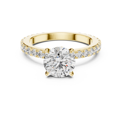 Round Pave Lab Grown Diamond Ring
