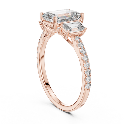 Mixed Shape Lab Grown Diamond Side Stone Ring
