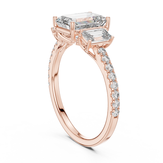 Mixed Shape Lab Grown Diamond Side Stone Ring