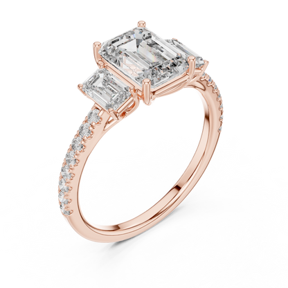 Mixed Shape Lab Grown Diamond Side Stone Ring