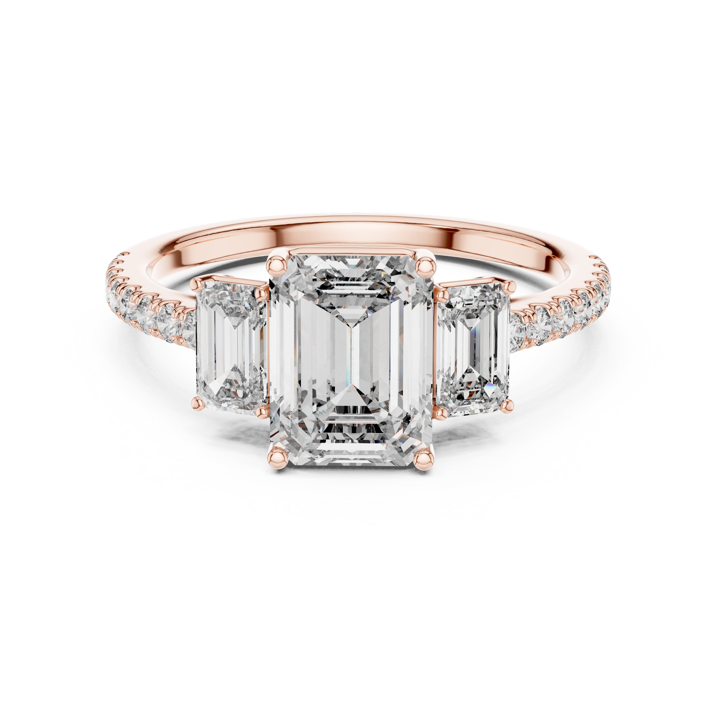 Mixed Shape Lab Grown Diamond Side Stone Ring
