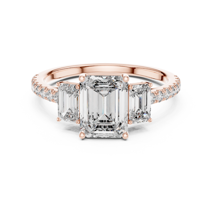 Mixed Shape Lab Grown Diamond Side Stone Ring