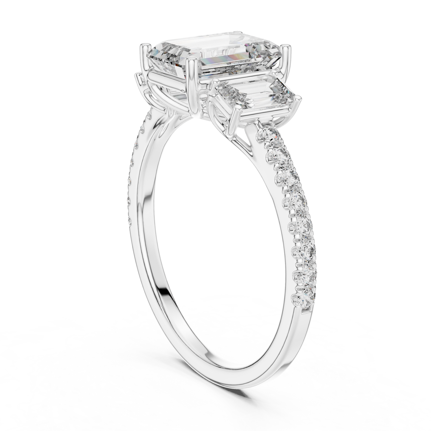 Mixed Shape Lab Grown Diamond Side Stone Ring