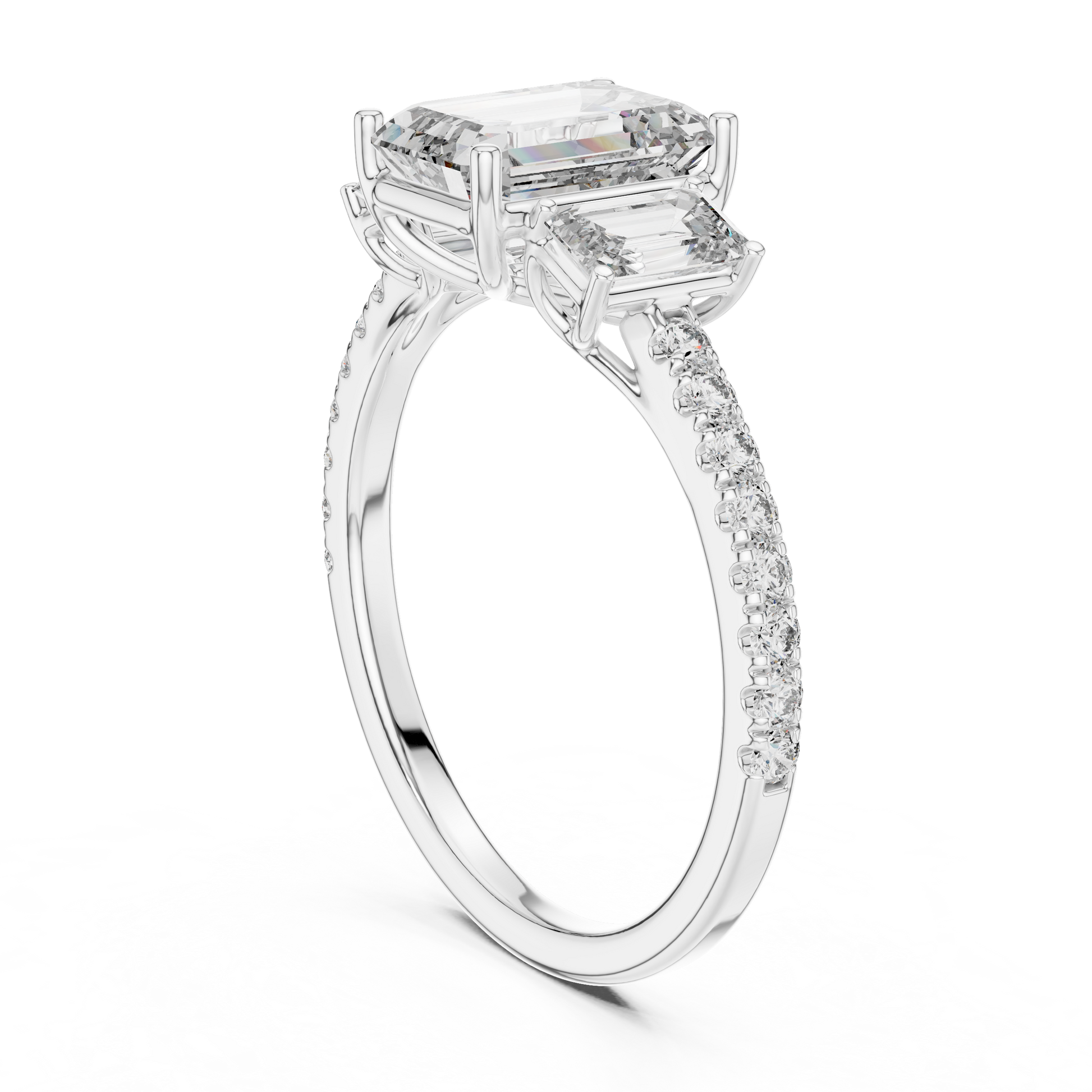 Mixed Shape Lab Grown Diamond Side Stone Ring