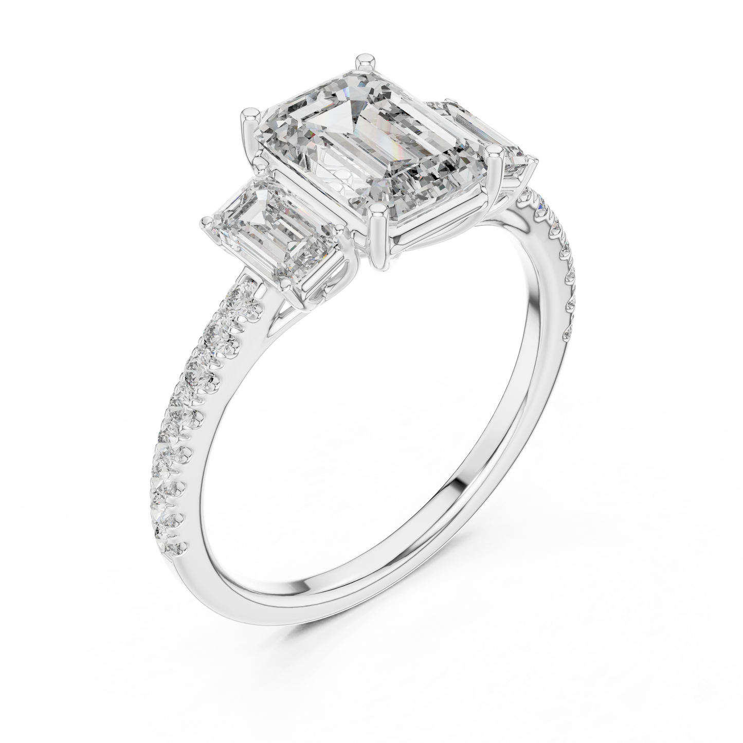 Mixed Shape Lab Grown Diamond Side Stone Ring