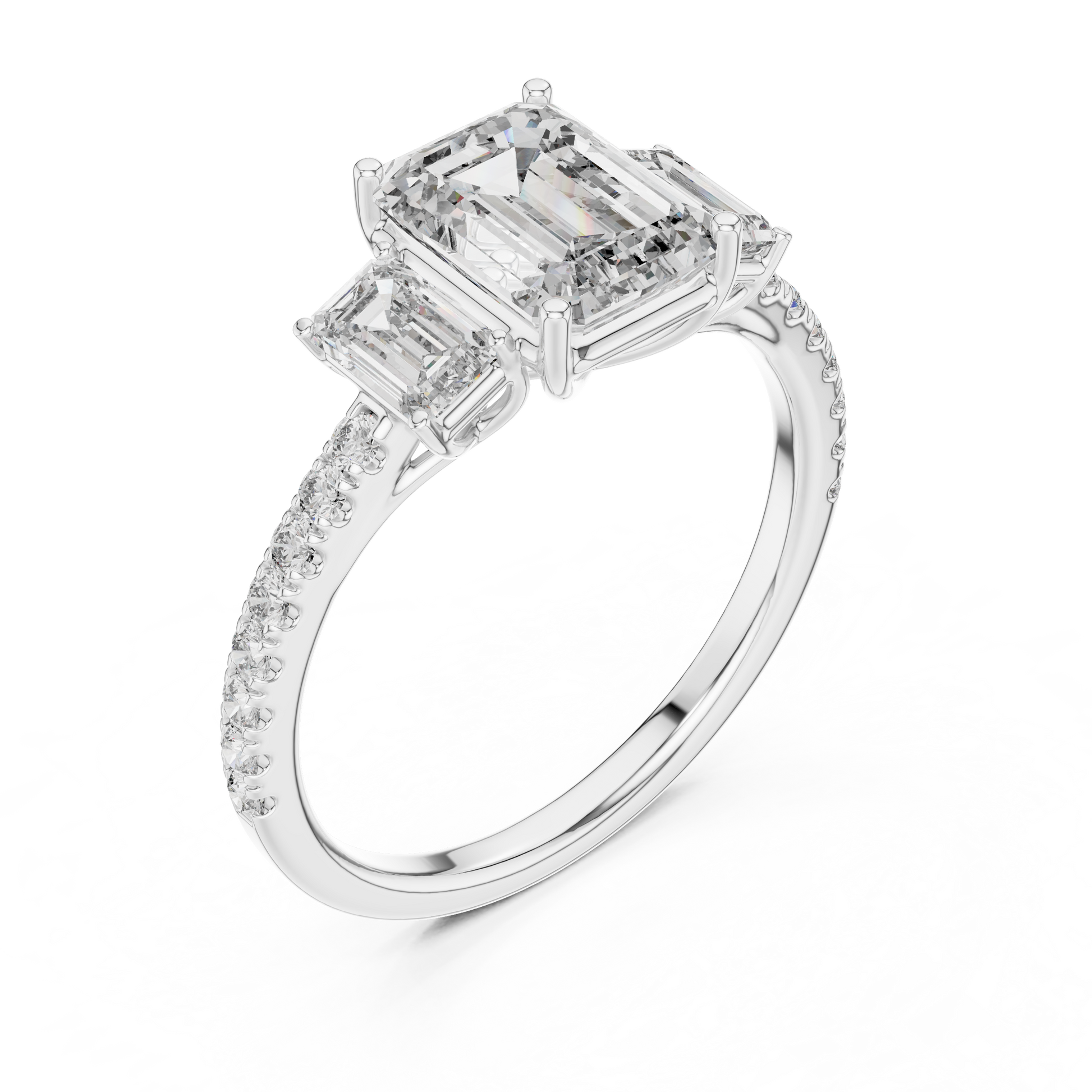 Mixed Shape Lab Grown Diamond Side Stone Ring
