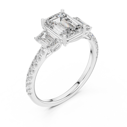 Mixed Shape Lab Grown Diamond Side Stone Ring