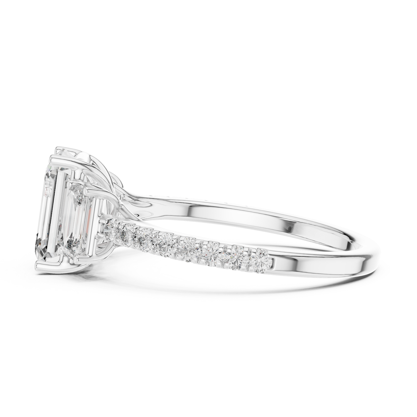 Mixed Shape Lab Grown Diamond Side Stone Ring