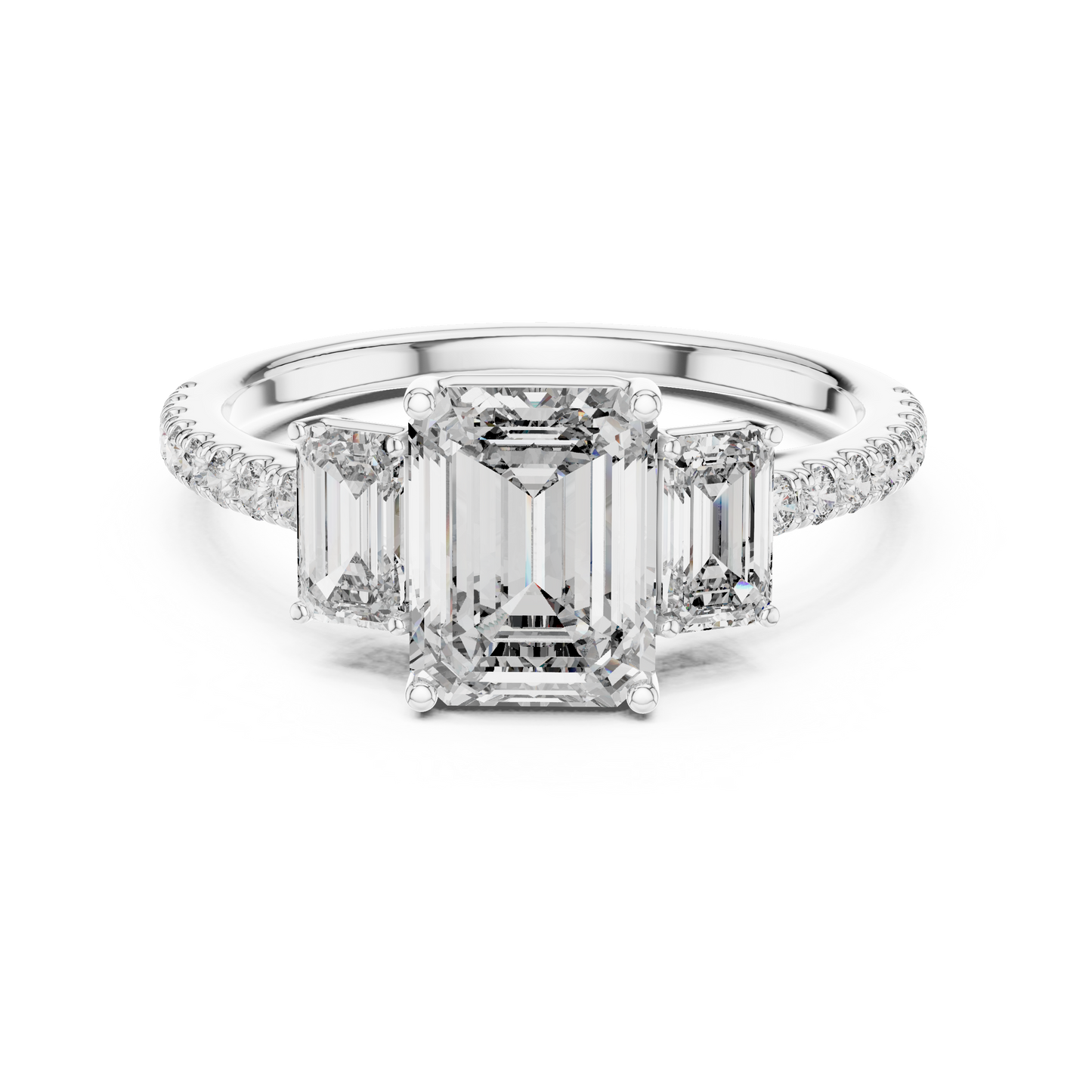 Mixed Shape Lab Grown Diamond Side Stone Ring