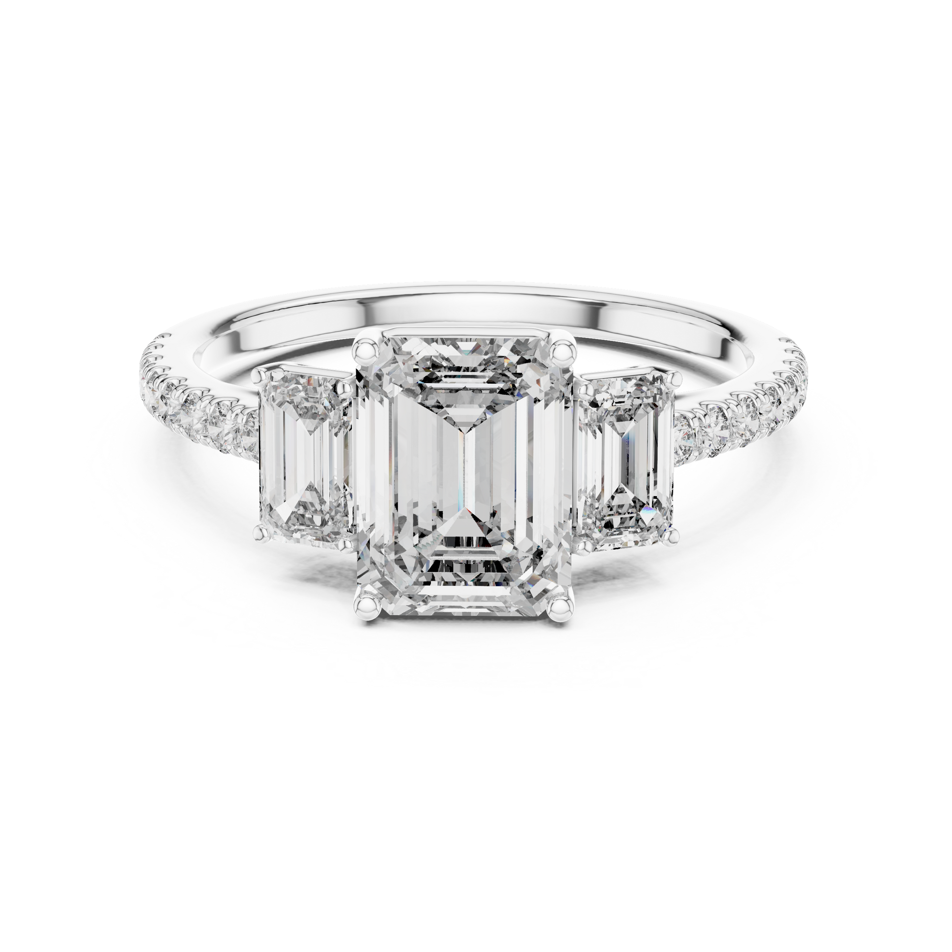 Mixed Shape Lab Grown Diamond Side Stone Ring