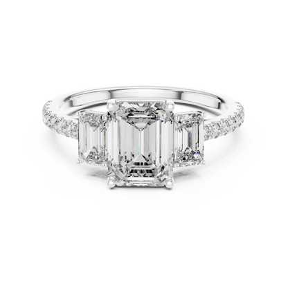 Mixed Shape Lab Grown Diamond Side Stone Ring
