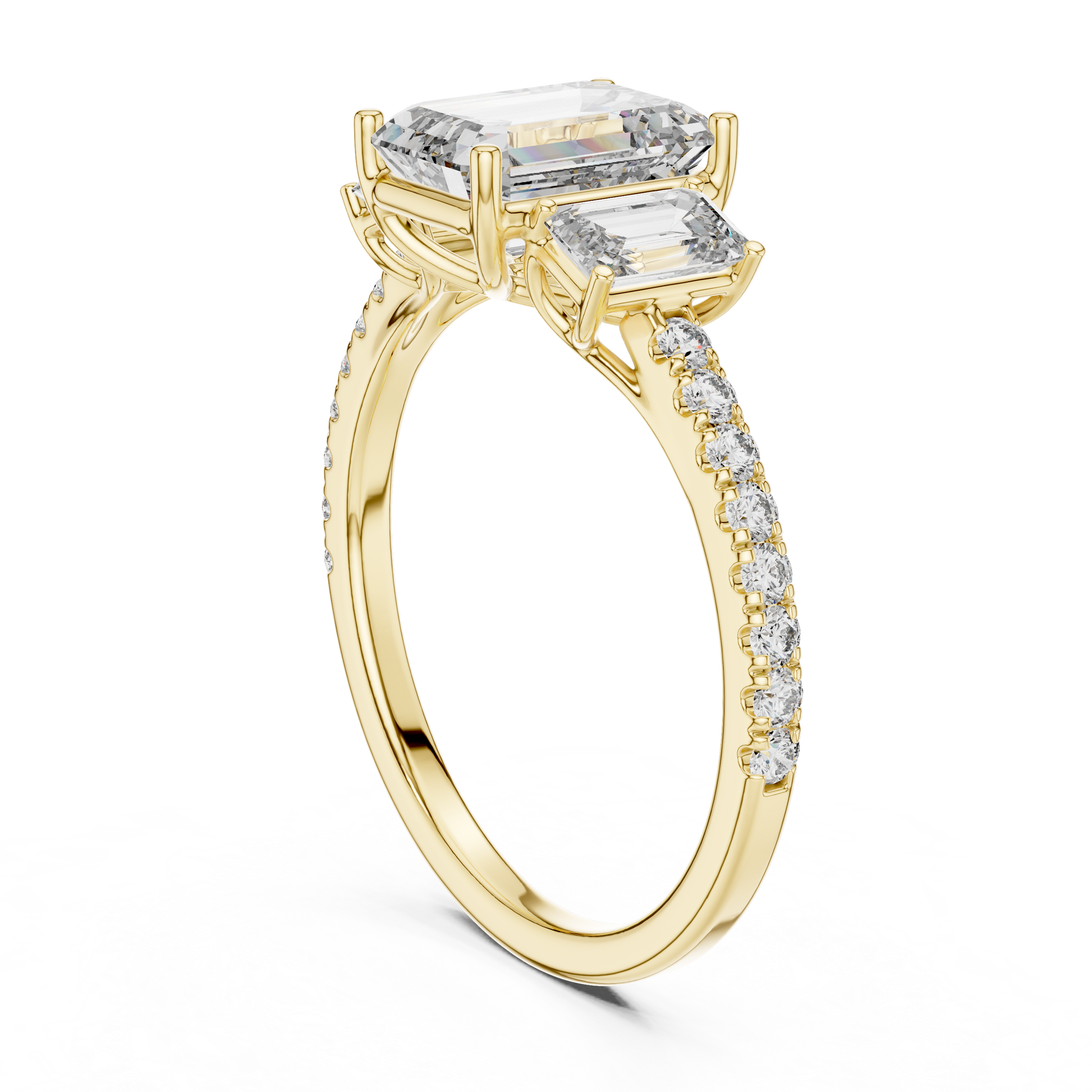 Mixed Shape Lab Grown Diamond Side Stone Ring