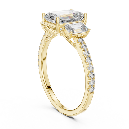Mixed Shape Lab Grown Diamond Side Stone Ring