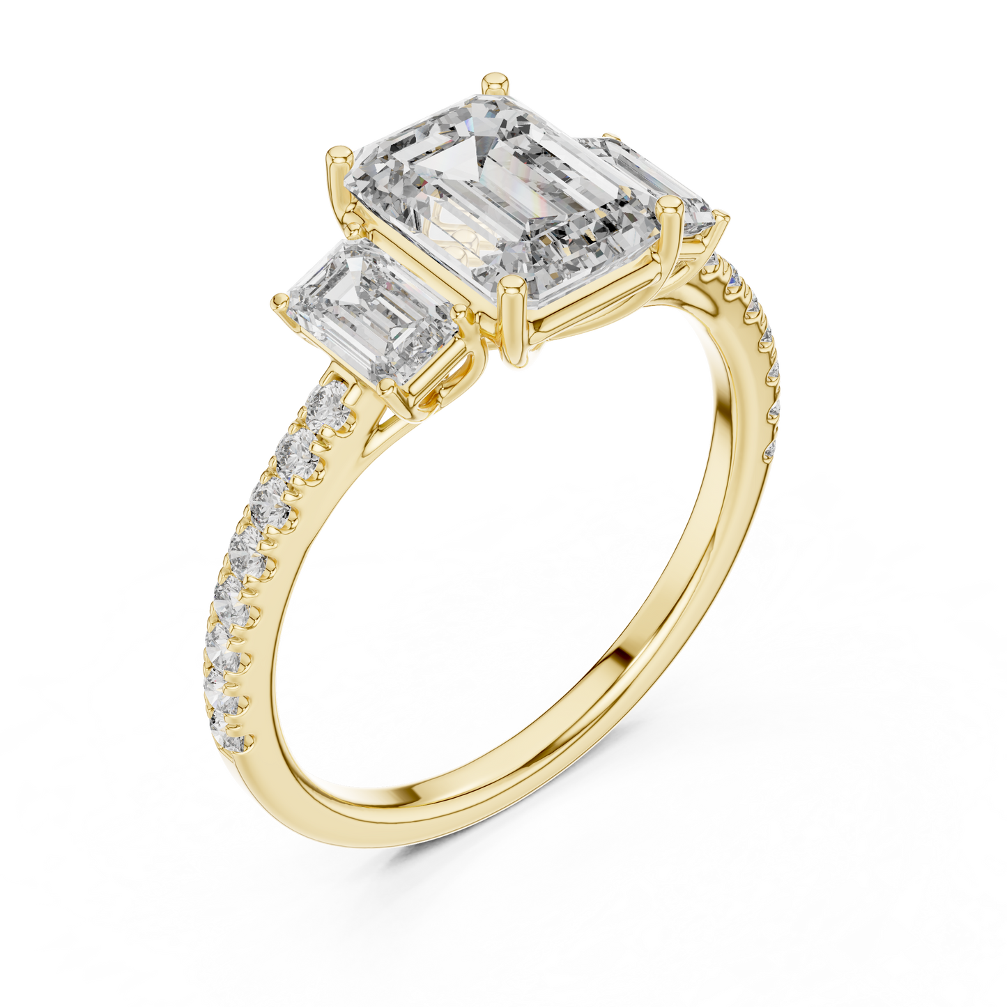 Mixed Shape Lab Grown Diamond Side Stone Ring