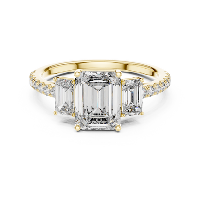 Mixed Shape Lab Grown Diamond Side Stone Ring