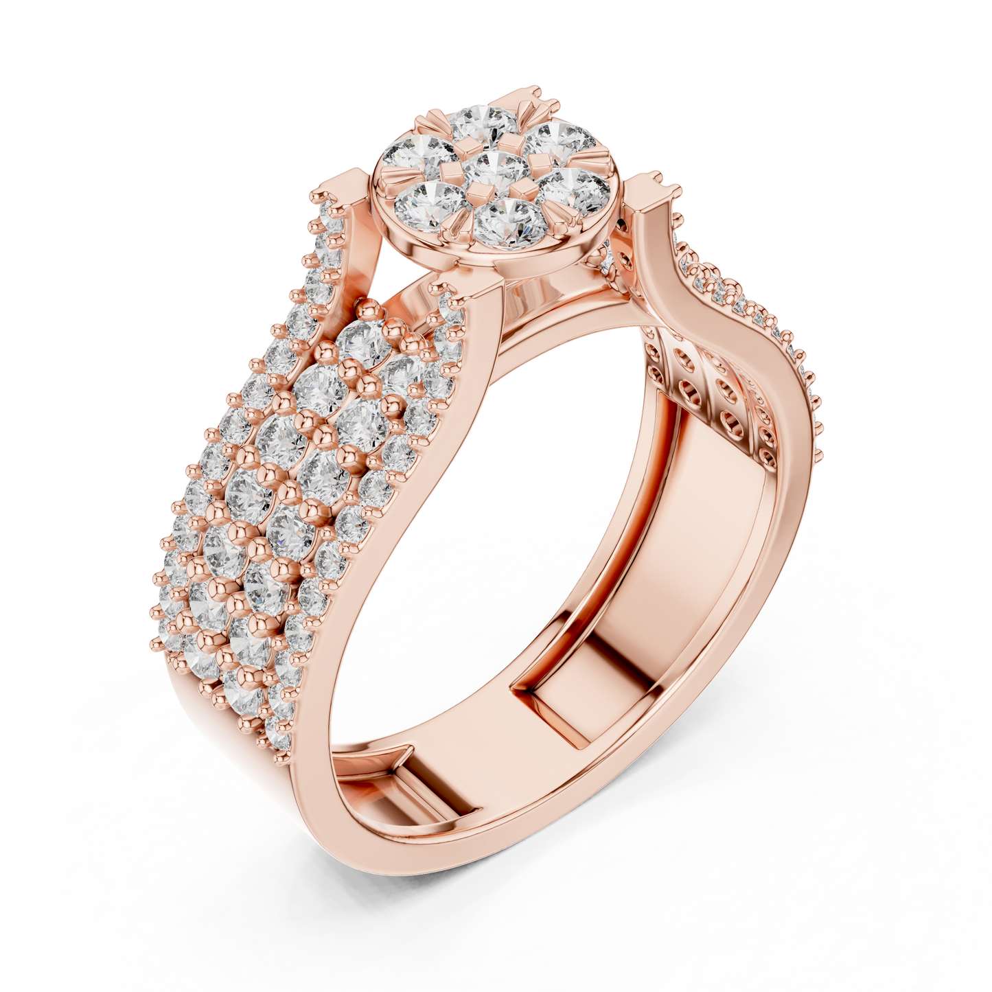 Mixed Shape Lab Grown Diamond Halo Ring