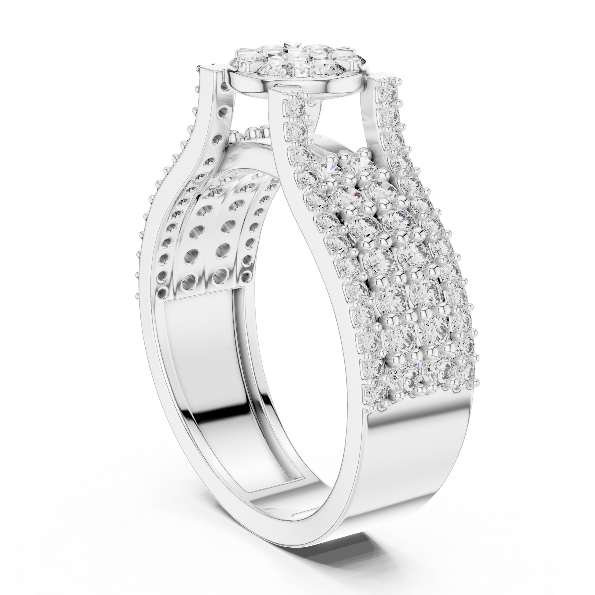 Mixed Shape Lab Grown Diamond Halo Ring