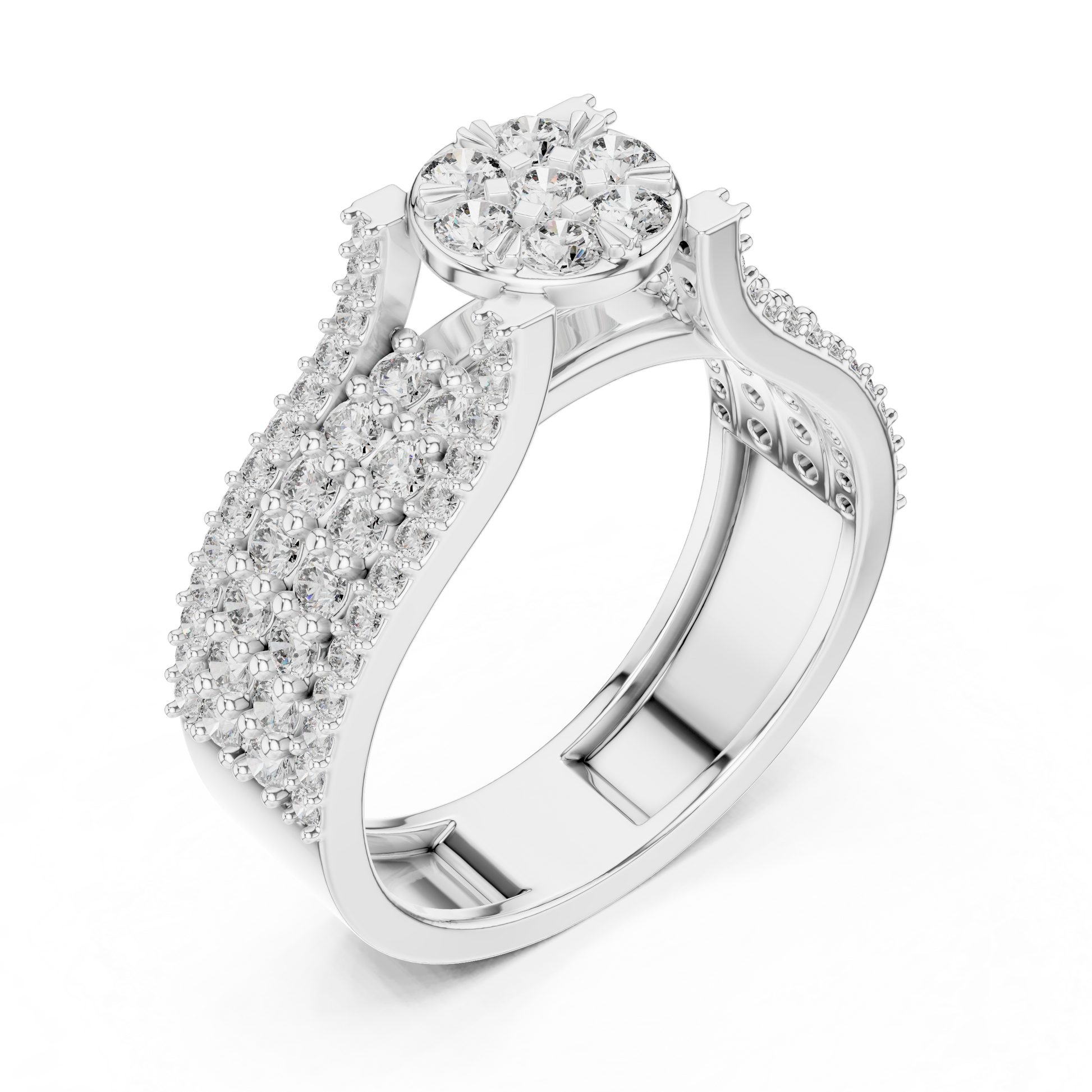 Mixed Shape Lab Grown Diamond Halo Ring