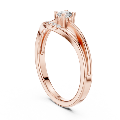 Round Side Stone Lab Grown Diamond Ring