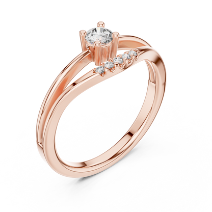 Round Side Stone Lab Grown Diamond Ring