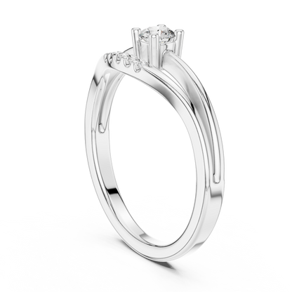 Round Side Stone Lab Grown Diamond Ring