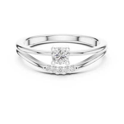 Round Side Stone Lab Grown Diamond Ring