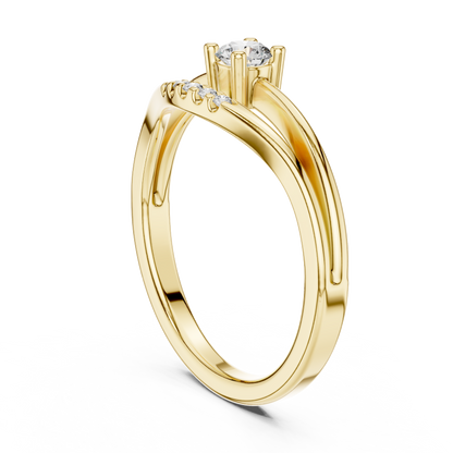 Round Side Stone Lab Grown Diamond Ring