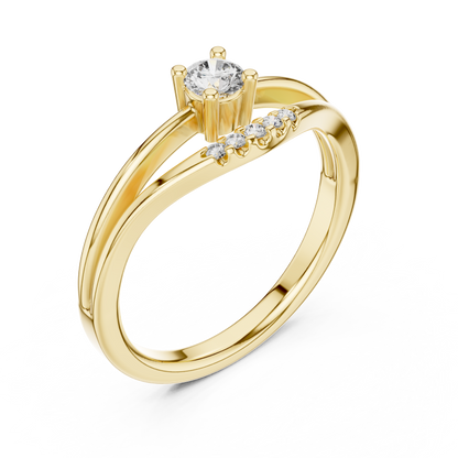 Round Side Stone Lab Grown Diamond Ring