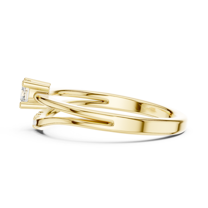 Round Side Stone Lab Grown Diamond Ring