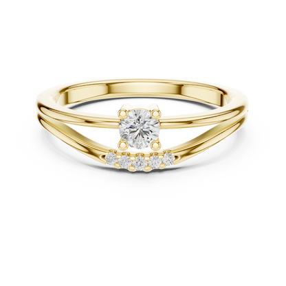 Round Side Stone Lab Grown Diamond Ring