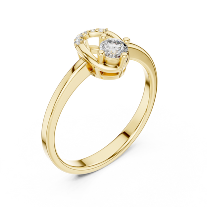 Round Halo Lab Grown Diamond Ring