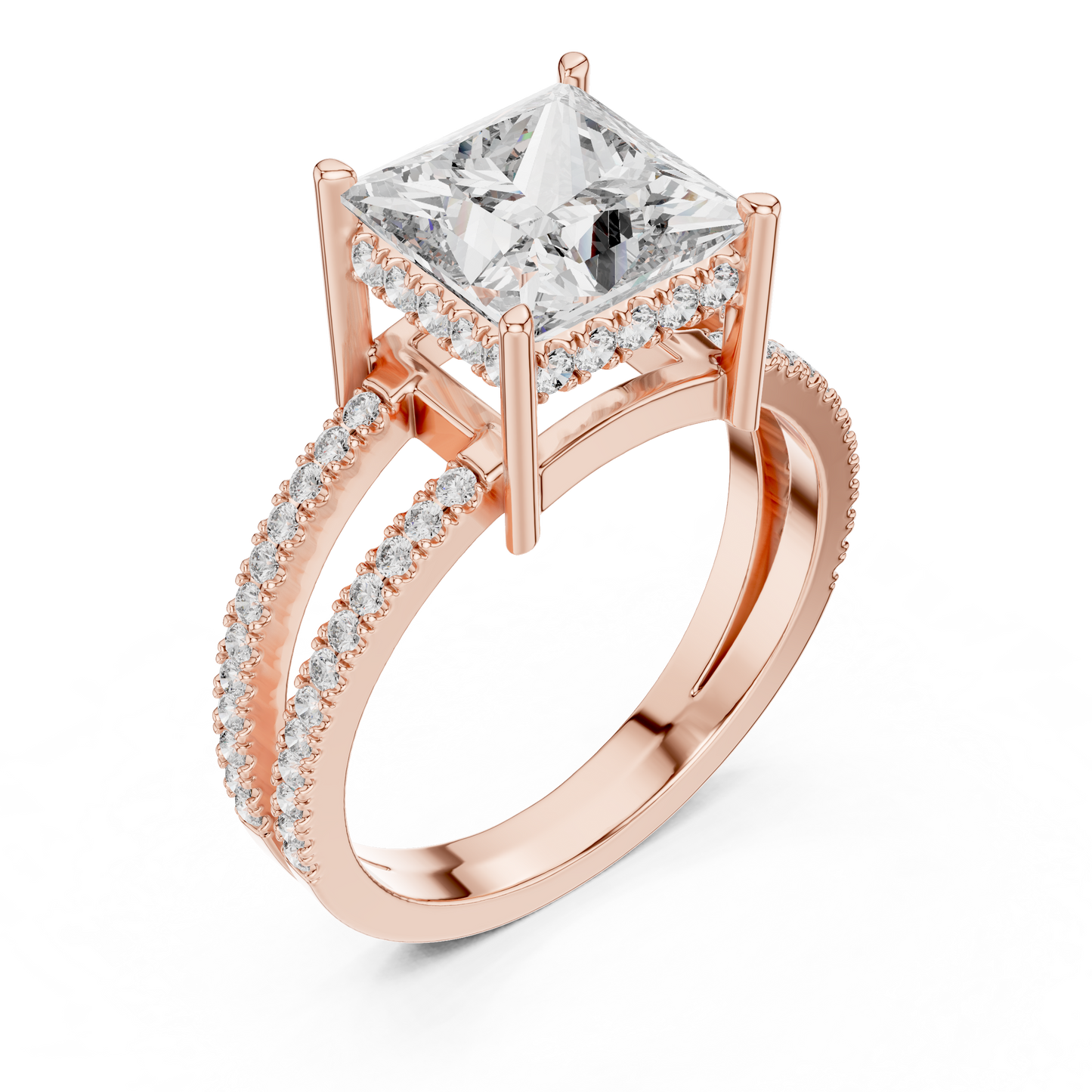 Round Halo Lab Grown Diamond Ring
