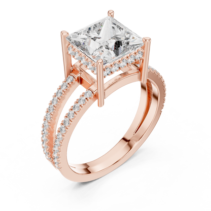 Round Halo Lab Grown Diamond Ring