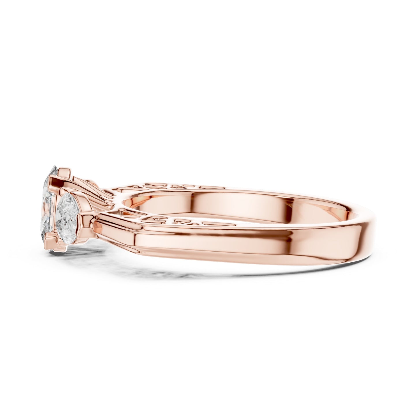 Round Three Stone Lab Grown Diamond Ring