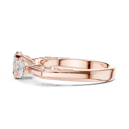 Round Three Stone Lab Grown Diamond Ring