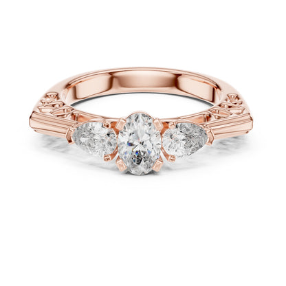 Round Three Stone Lab Grown Diamond Ring