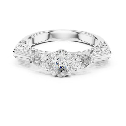 Round Three Stone Lab Grown Diamond Ring
