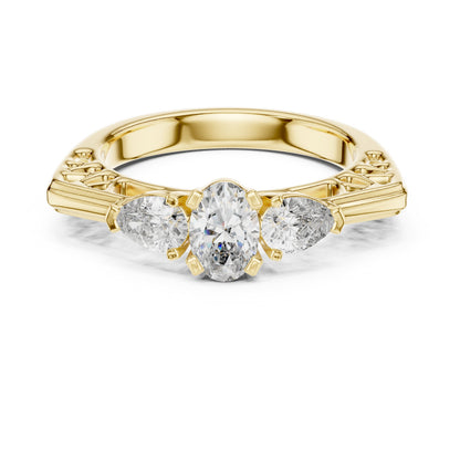 Round Three Stone Lab Grown Diamond Ring