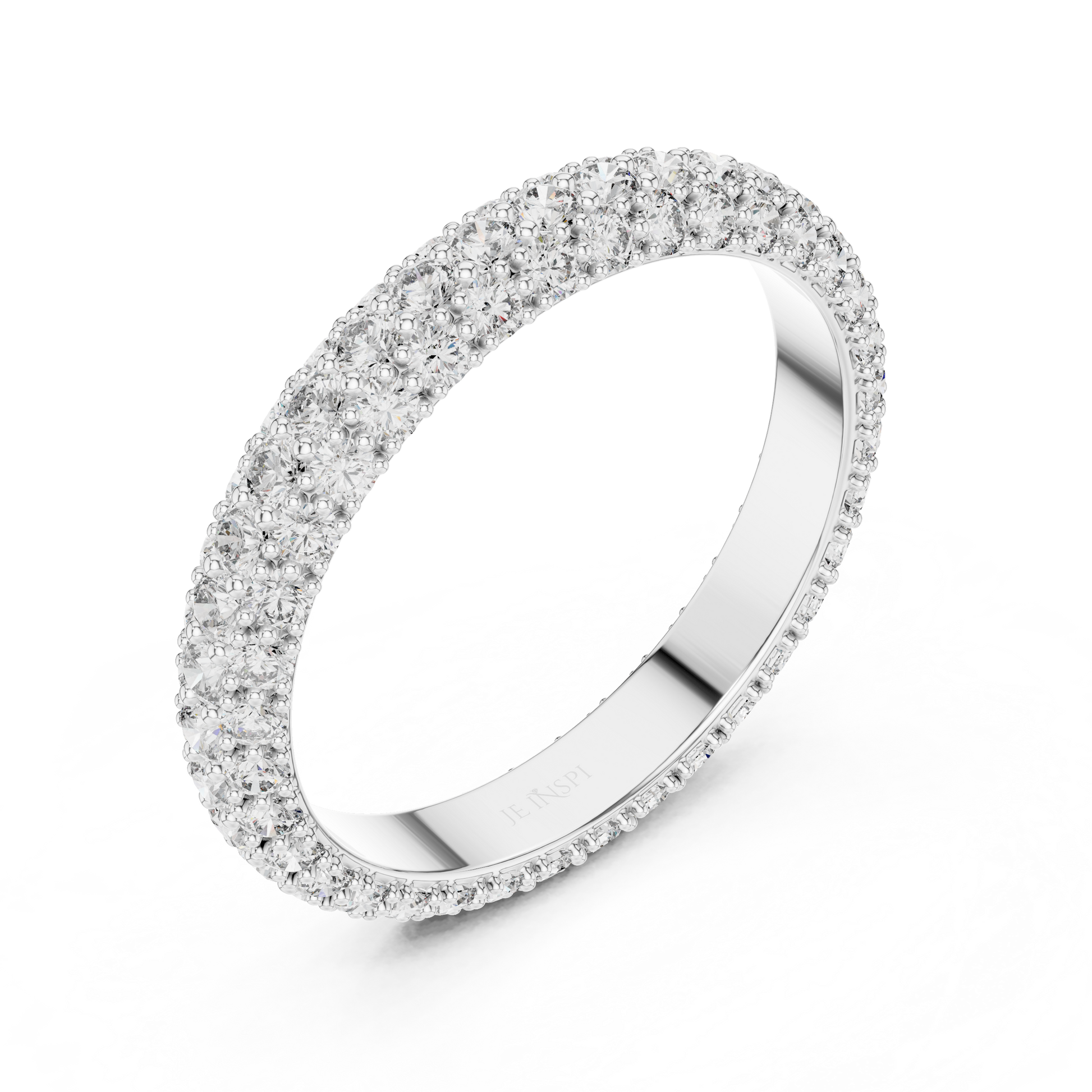 Round Pave Lab Grown Diamond Ring