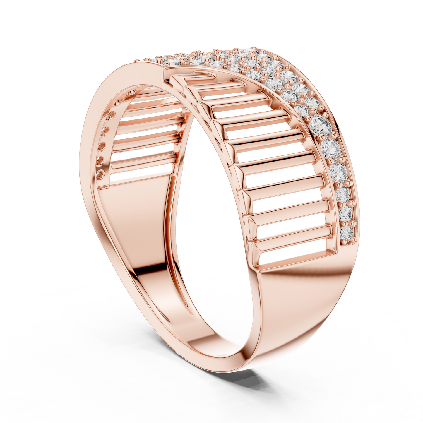 Round Pave Lab Grown Diamond Ring