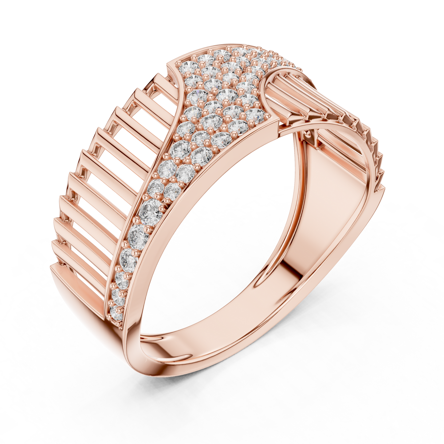 Round Pave Lab Grown Diamond Ring
