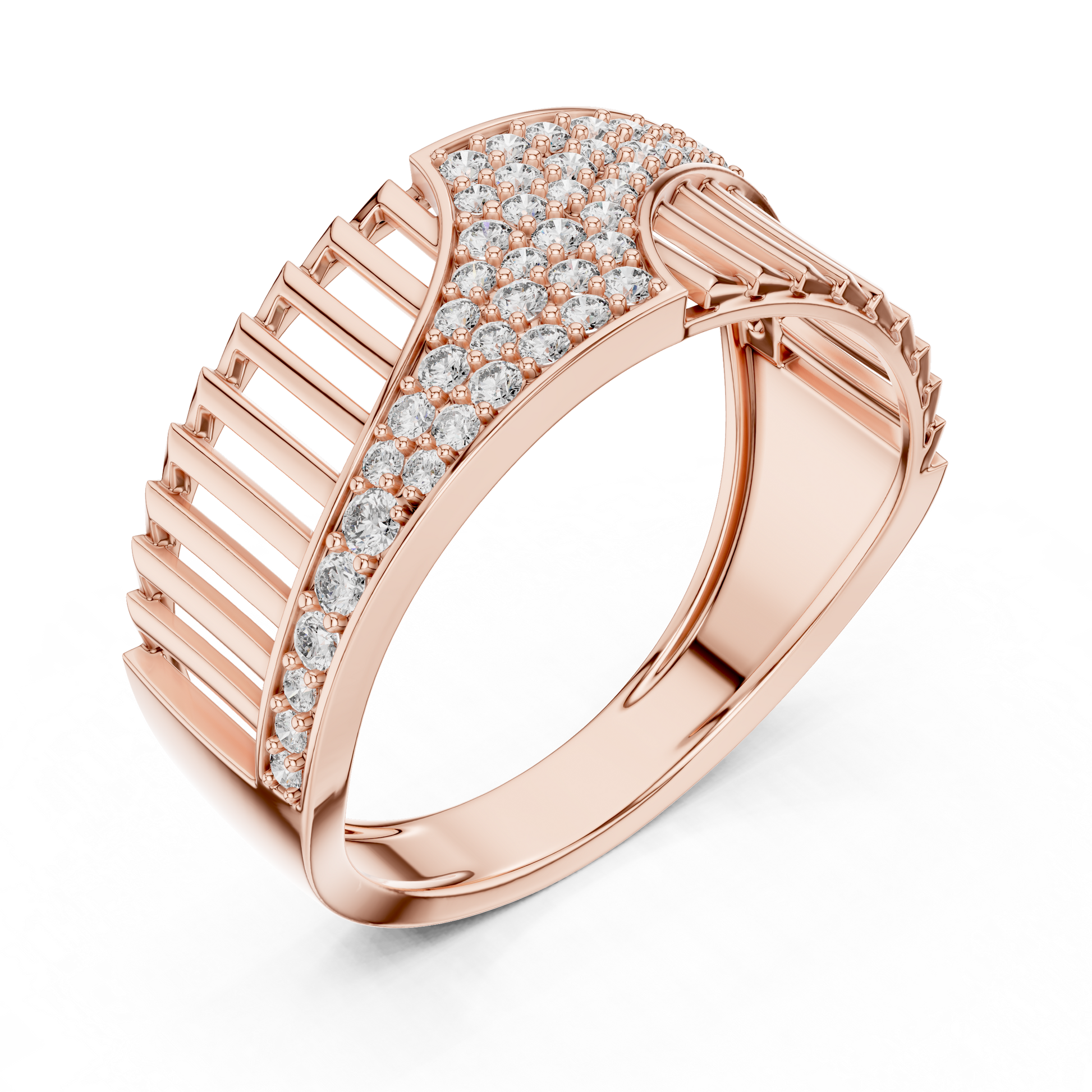 Round Pave Lab Grown Diamond Ring