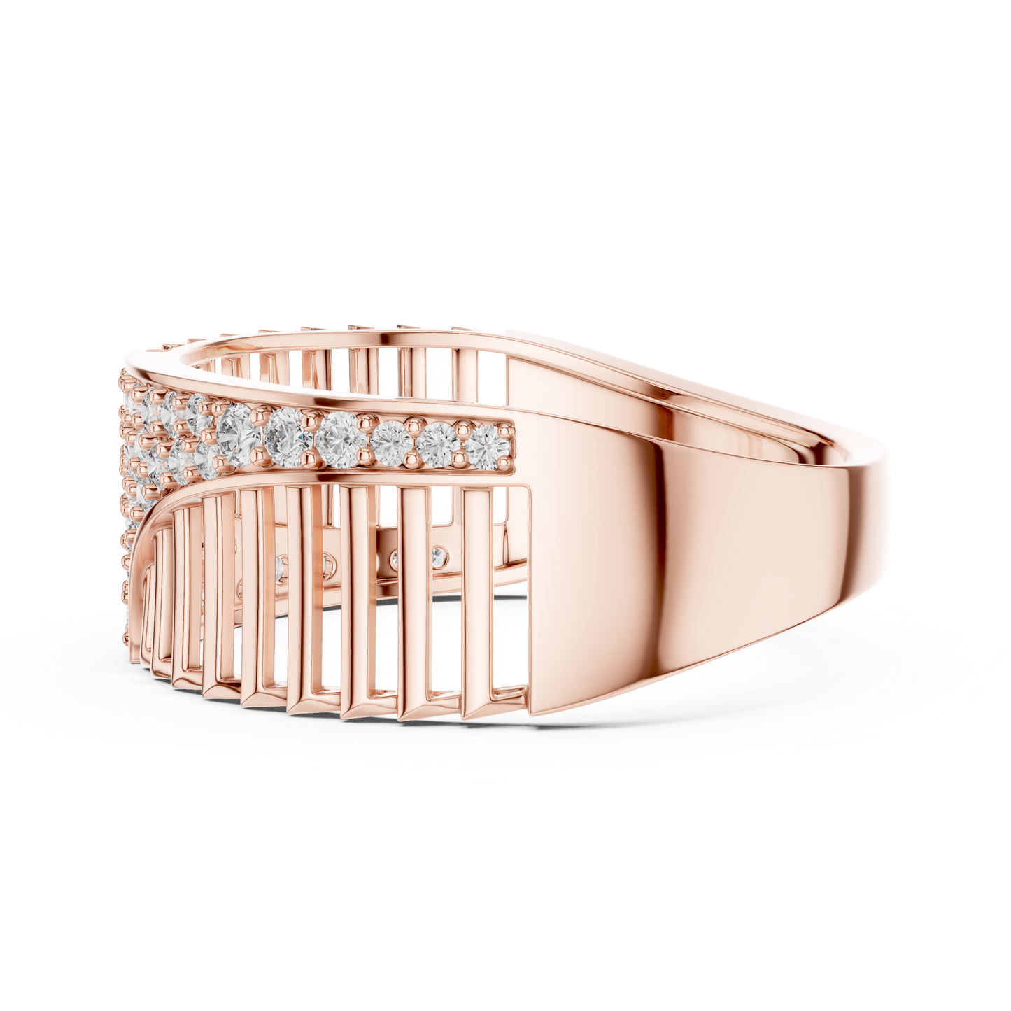 Round Pave Lab Grown Diamond Ring