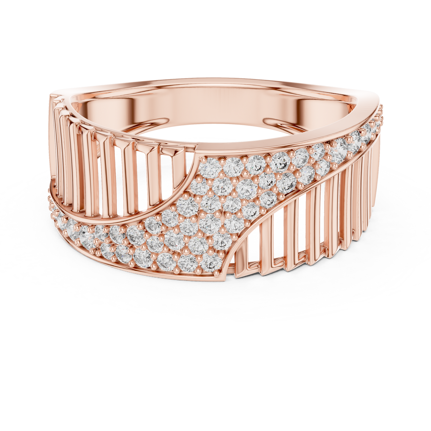 Round Pave Lab Grown Diamond Ring