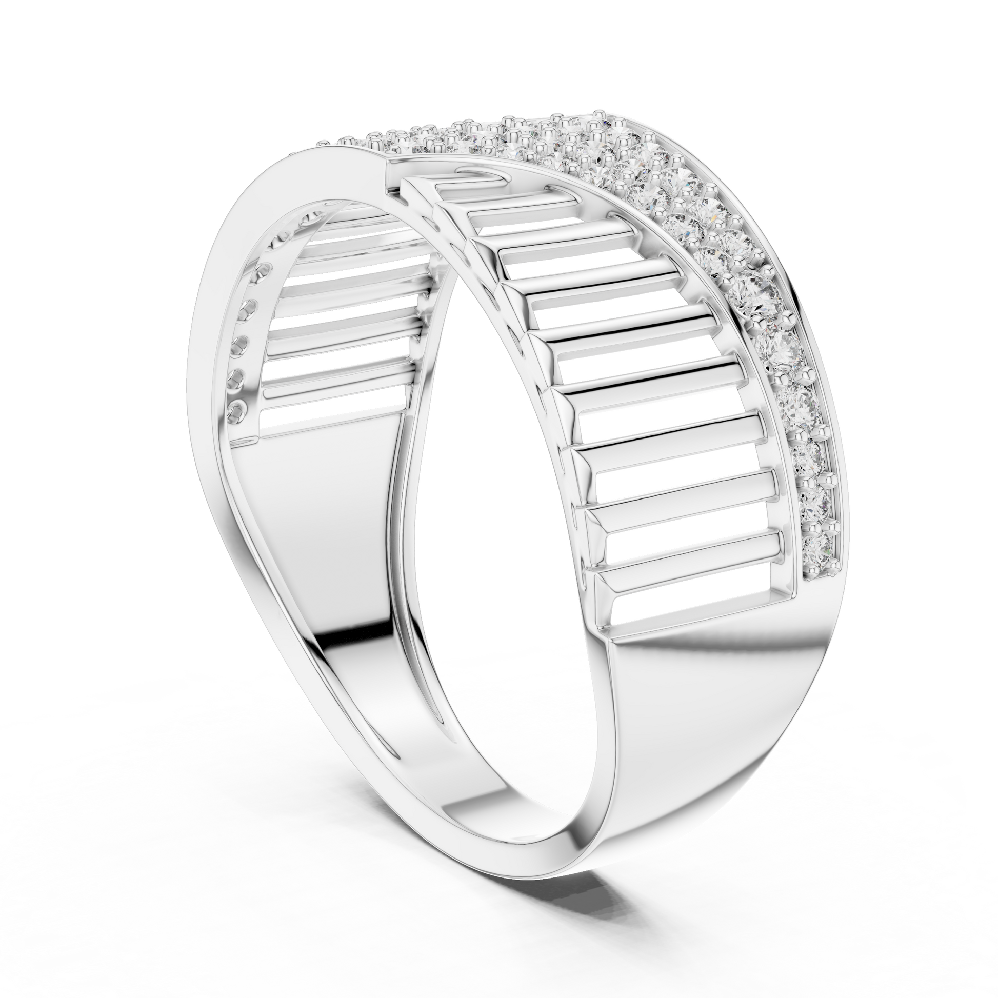 Round Pave Lab Grown Diamond Ring