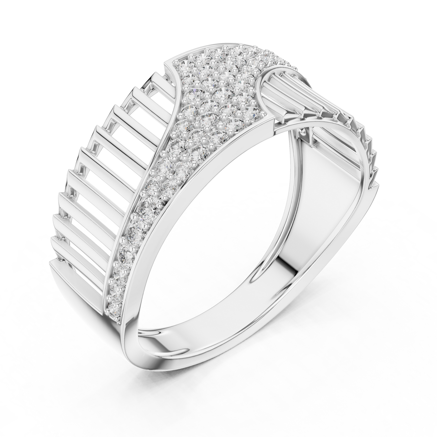 Round Pave Lab Grown Diamond Ring