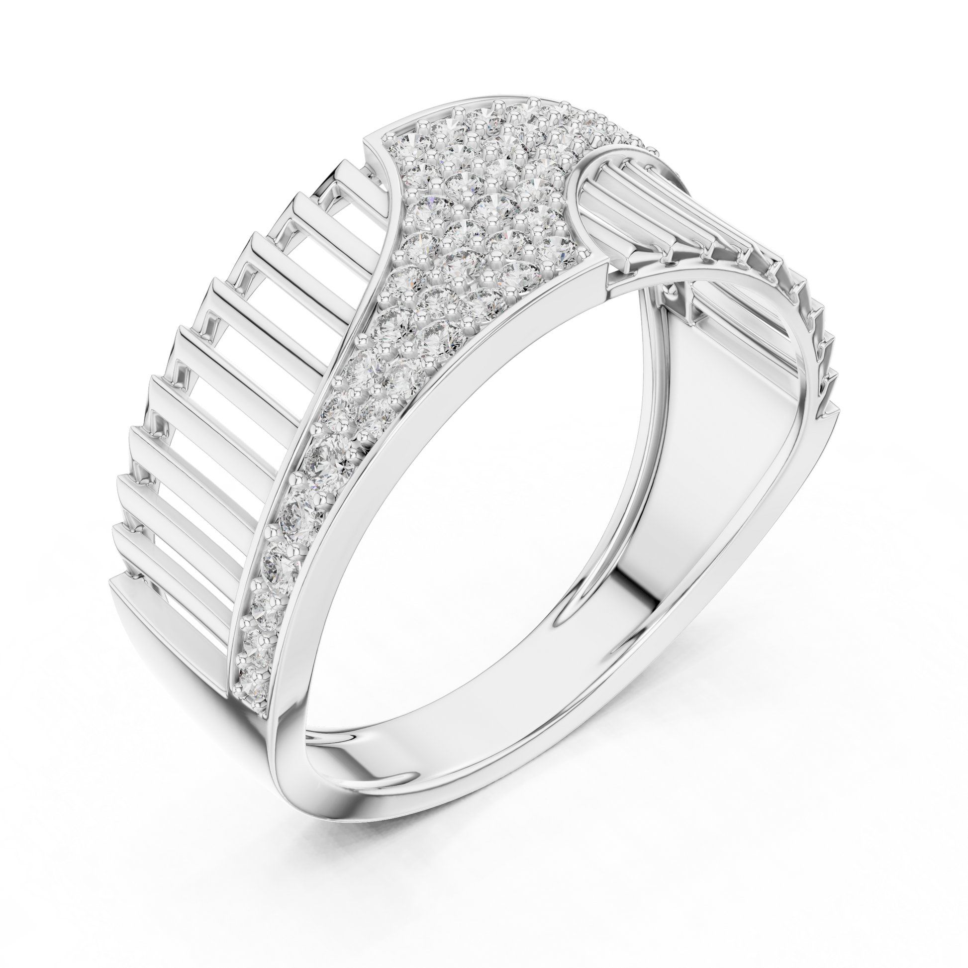 Round Pave Lab Grown Diamond Ring