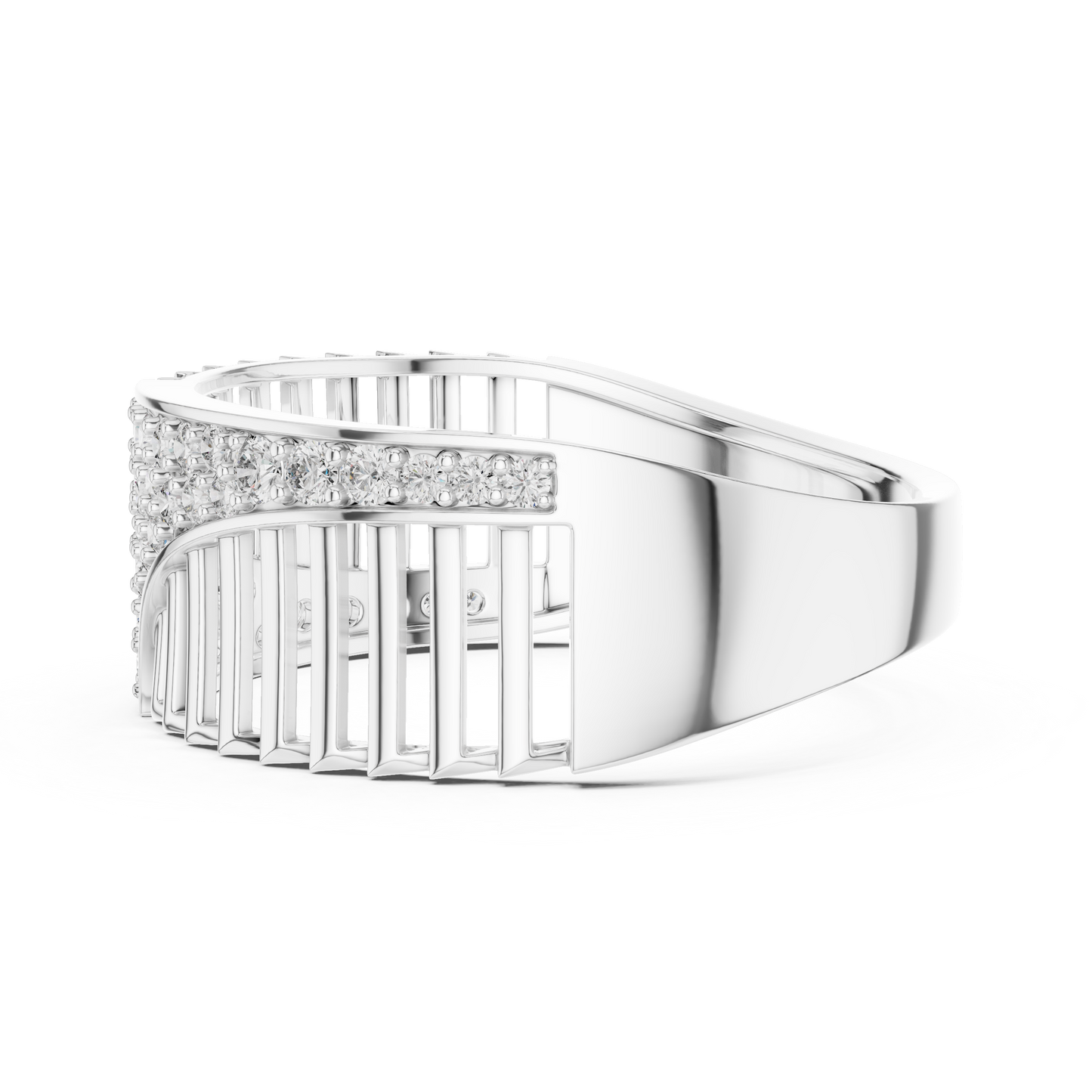 Round Pave Lab Grown Diamond Ring